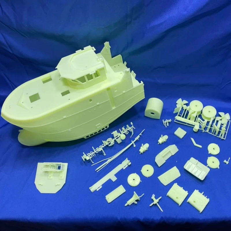 RC Fishing Boat Model 1/48 DIY Assembly Kit Ship Model Cute Trawl Fishing Boat Model