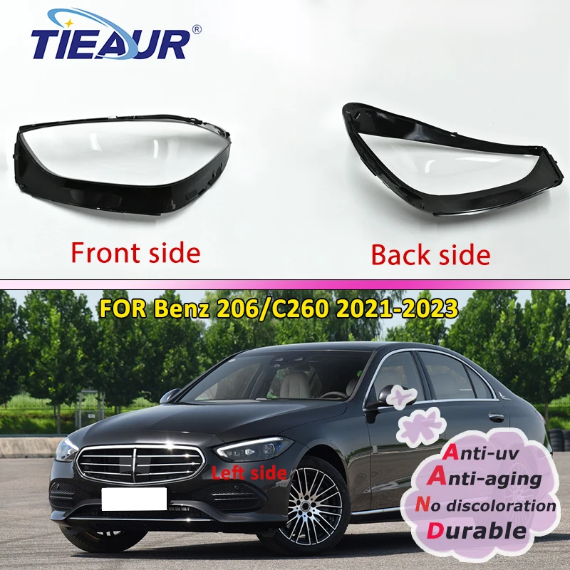 TIEAUR Car Front Lampshade Glass Lens Case Headlight Cover Light Lamp For Mercedes Benz 206 c260 2021 2022 2023 Lamp Shade