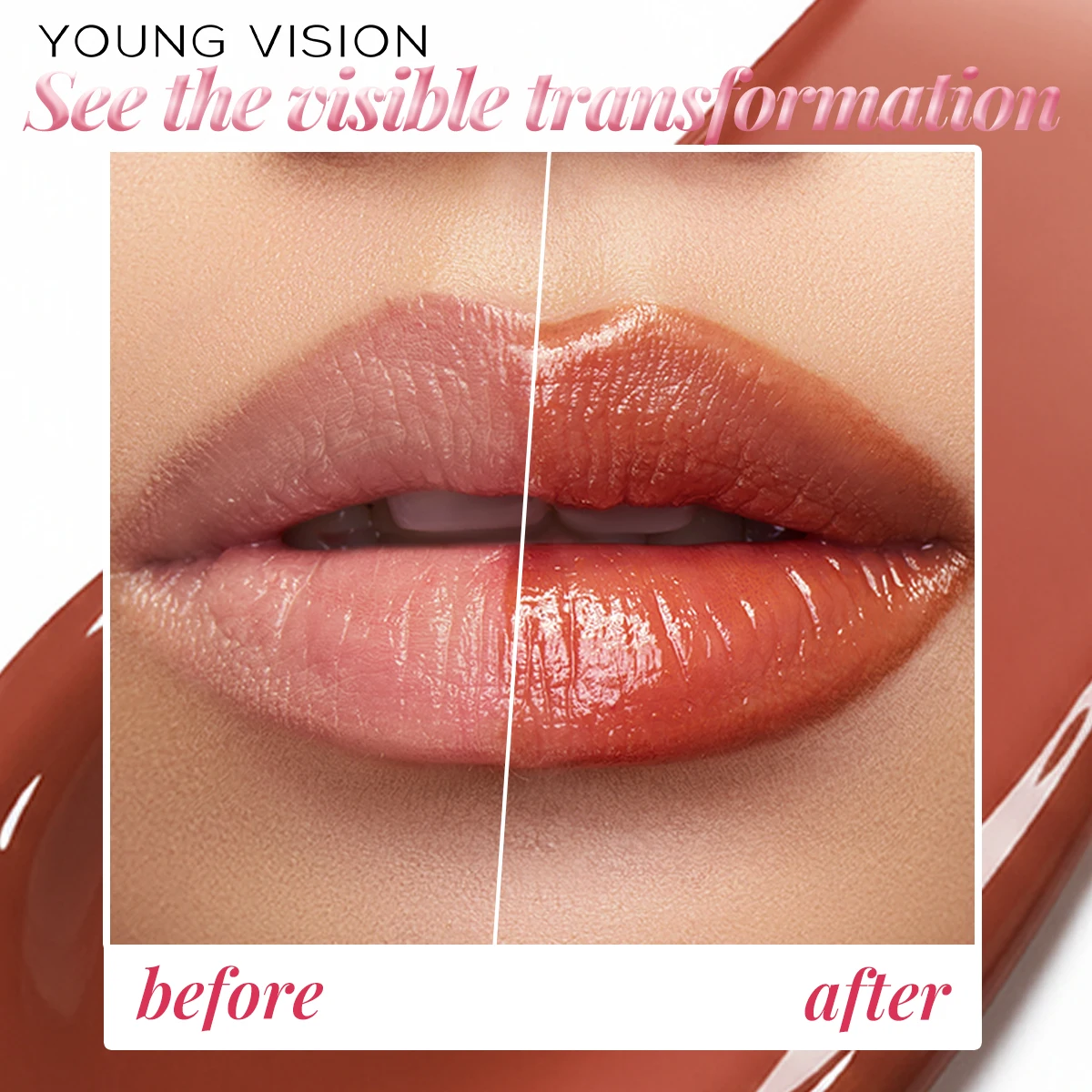 6 Colors Crystal Glossy Tinted Lip Balm – Moisturizing, Shimmer Finish, Long-Lasting Hydration in Transparent Tube