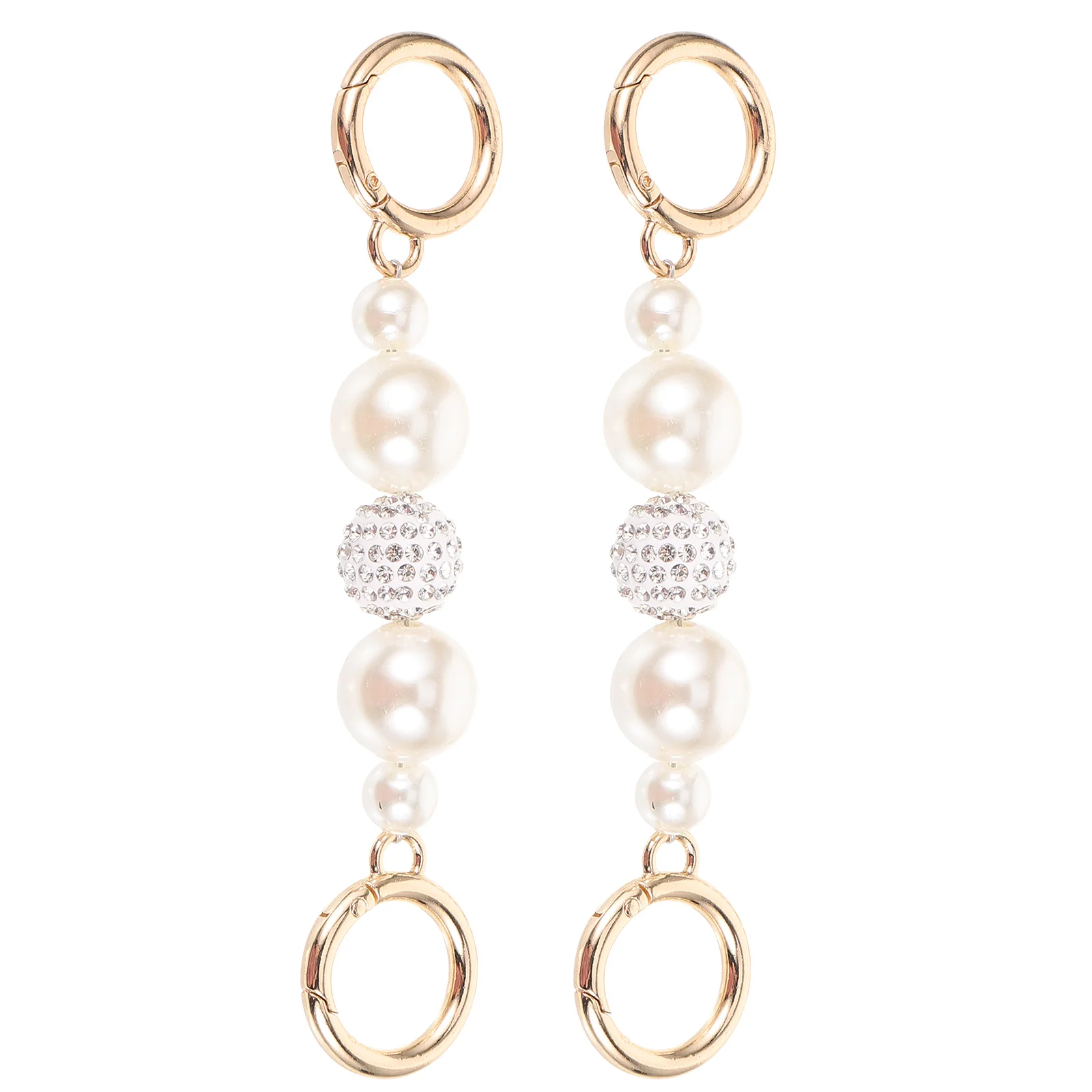 2Pcs Pearl Bag Chain Shiny Detachable Replacement Strap for Handbag Clutch Purse DIY Decoration Chain Accessory