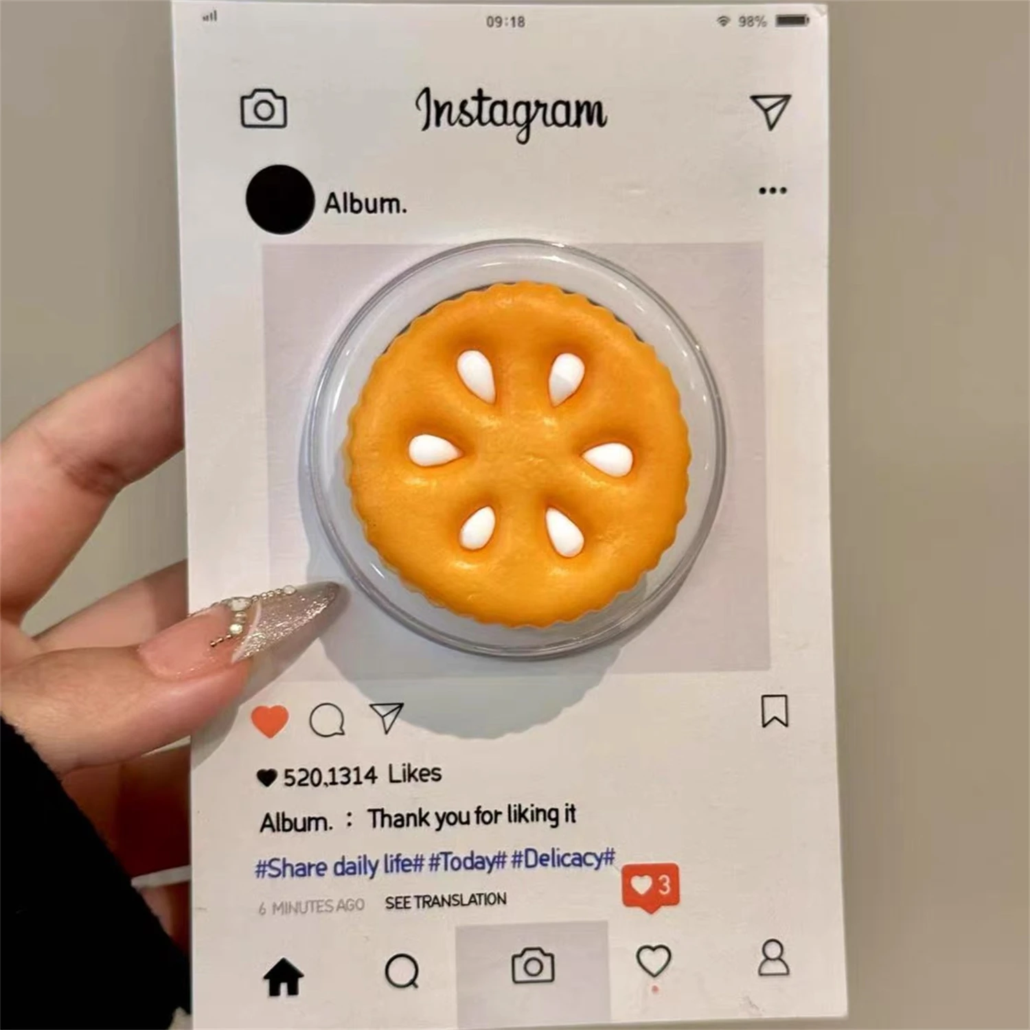 

Simulated cookie magnetic holder for Magsafe Grip Tok Griptok Bracket Phone Holder Support For IPhone Samsung Pad Smart Tok