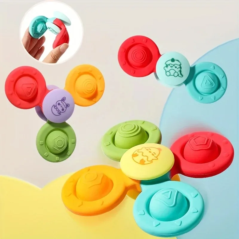 Must-Have Parent Hack! Suction Spinner Toy - Stays Put on Highchairs, Soothing Spinning & Chewing Fun for Babies