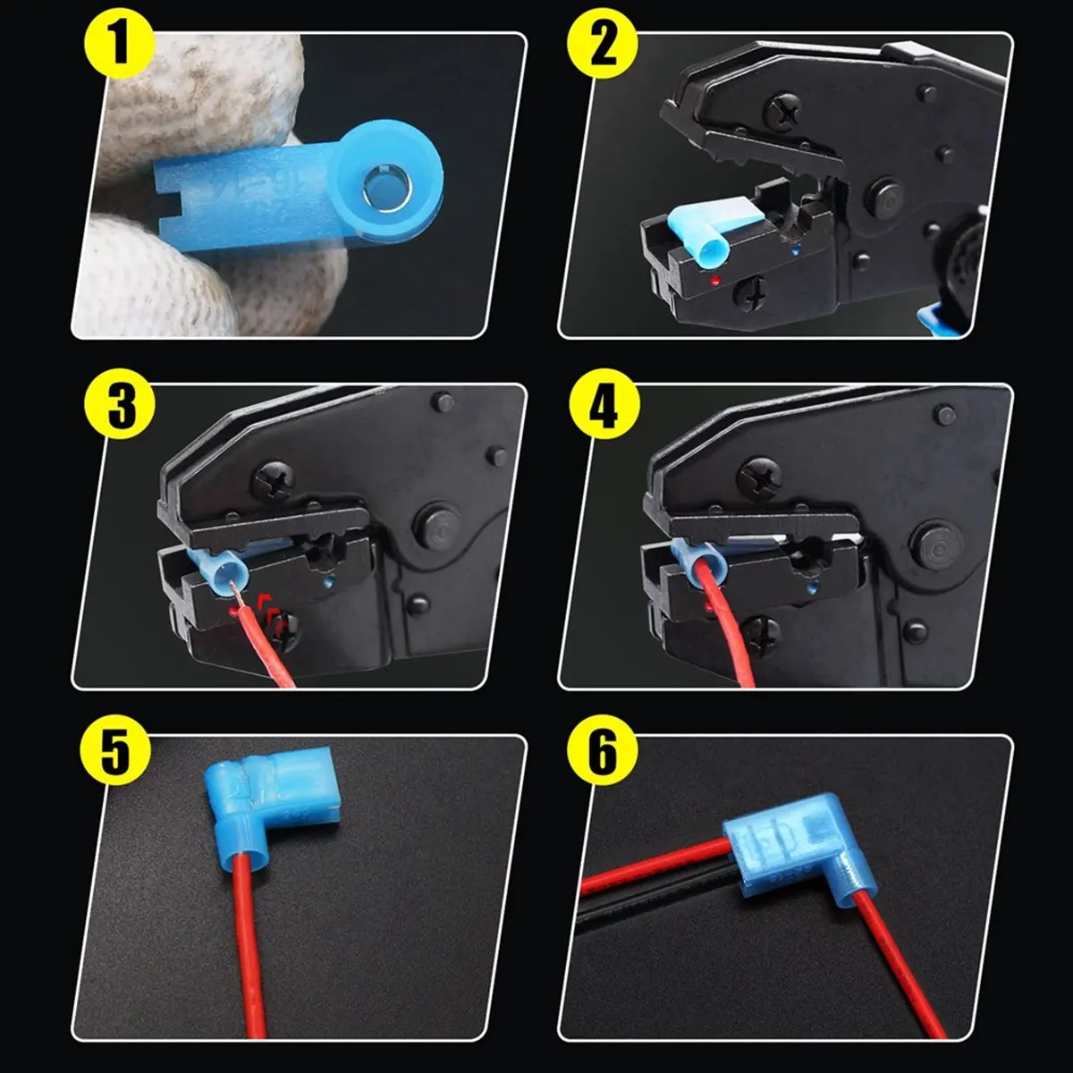 ABFW 120PCS Quick Disconnect Flag Connector,Nylon Right Angle Spade Connectors 22-10AWG,90 Degree Wire Terminal Connector