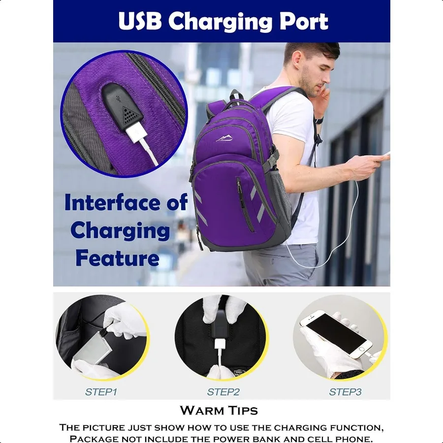 Zaino Bookbag per laptop universitario da viaggio per laptop fino a 15,6 pollici con porta di ricarica USB Regalo antifurto multiscomparto