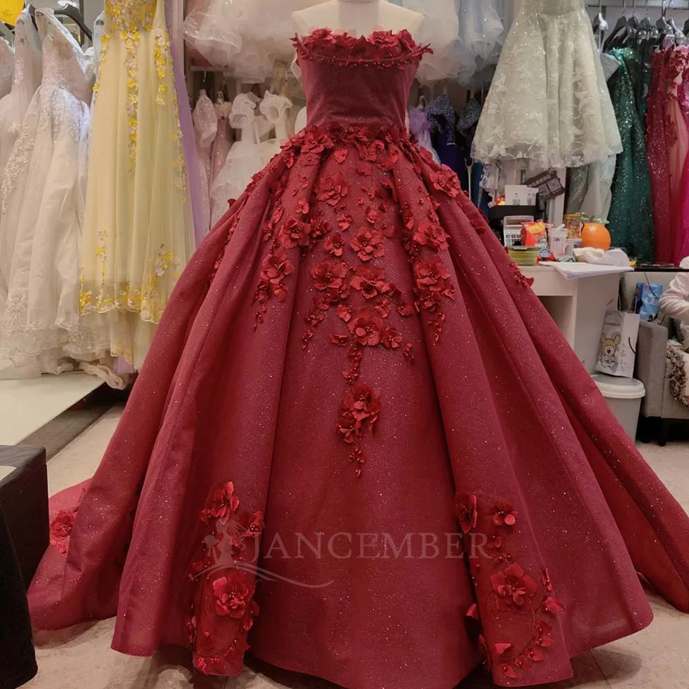 

Customized Princess Ball Gown Quinceanera Dresses Applique 3D Floars Customized Mexican Corset Sweet 16 Vestidos De 15 Años