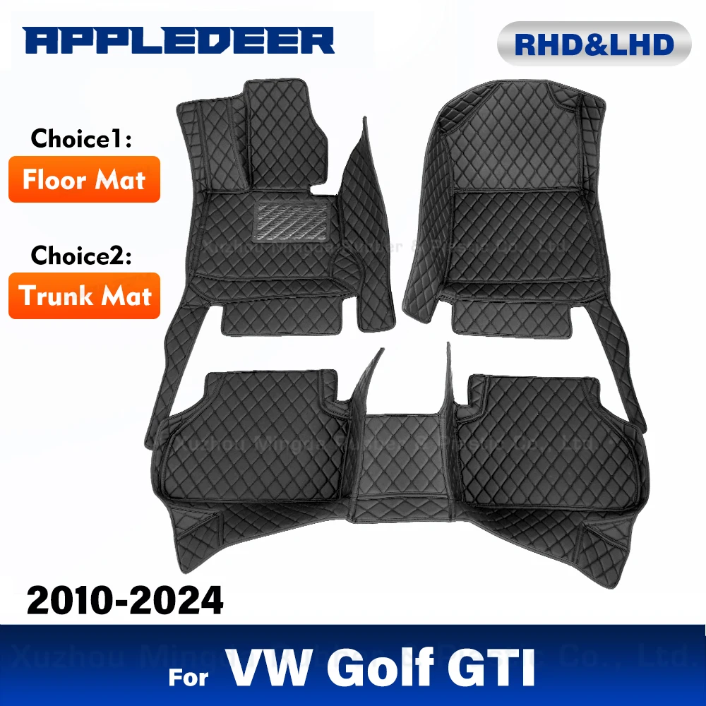 

For Volkswagen Golf GTI 2010-2024 23 22 21 20 19 18 Custom Car Floor Mat Trunk Mat Automobile Carpet Cover Interior Accessories