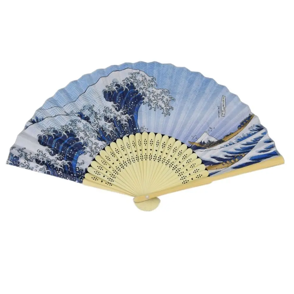New Bamboo Folding Fan Bamboo Handle Paper Props Fan Home Decoration Japanese Style Fan