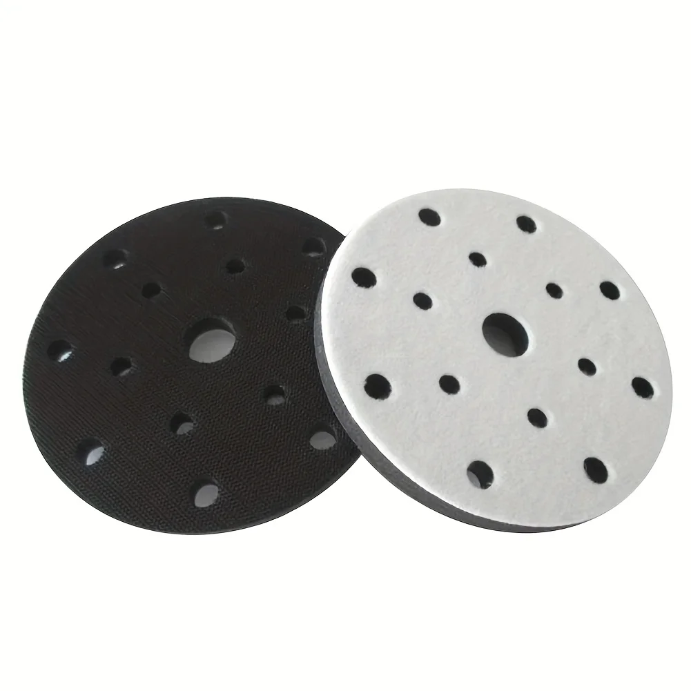 

1Pc 6 inch/150mm 15 hole hook and loop soft foam sponge pad interface cushion back pad, suitable for 5 inch/125mm polishing grin