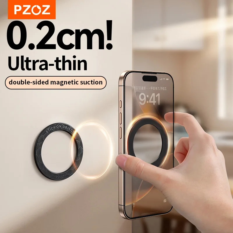 PZOZ Magsafe anillo de succión magnético teléfono móvil montado en la pared tira magnética pegatina de pared cocina baño observación soporte de vídeo