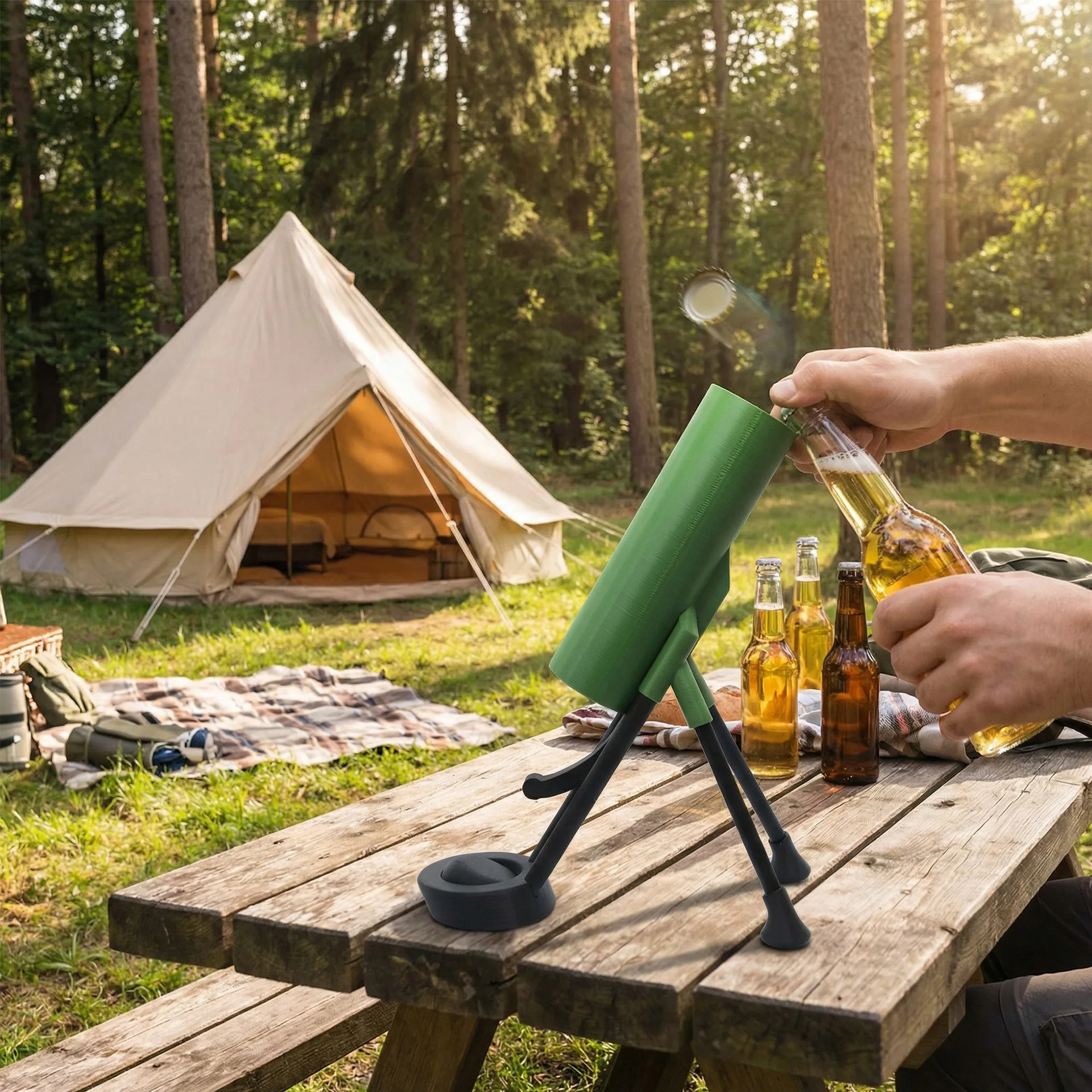 Cross-border hot-selling product chasing cannon beer opener bar desktop internet celebrity stress-relief opener creative launchi
