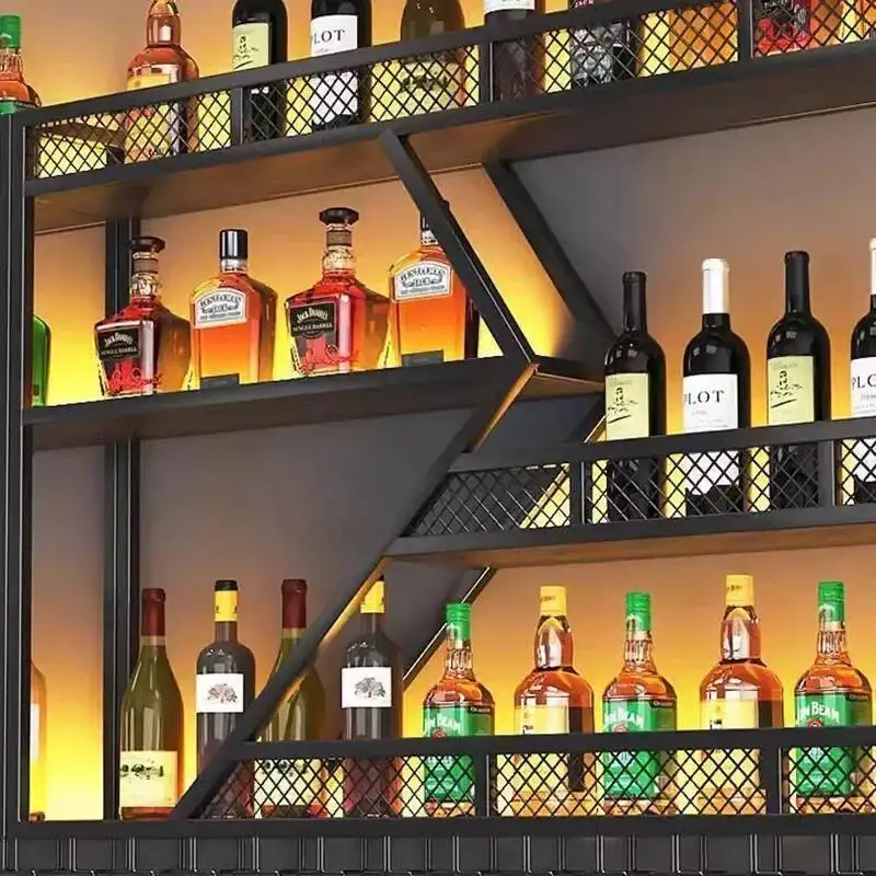 Розничная торговля, ресторанные шкафы для хранения вина, держатель для бутылок, современная металлическая винная стойка, погреб, промышленный склад, витрина