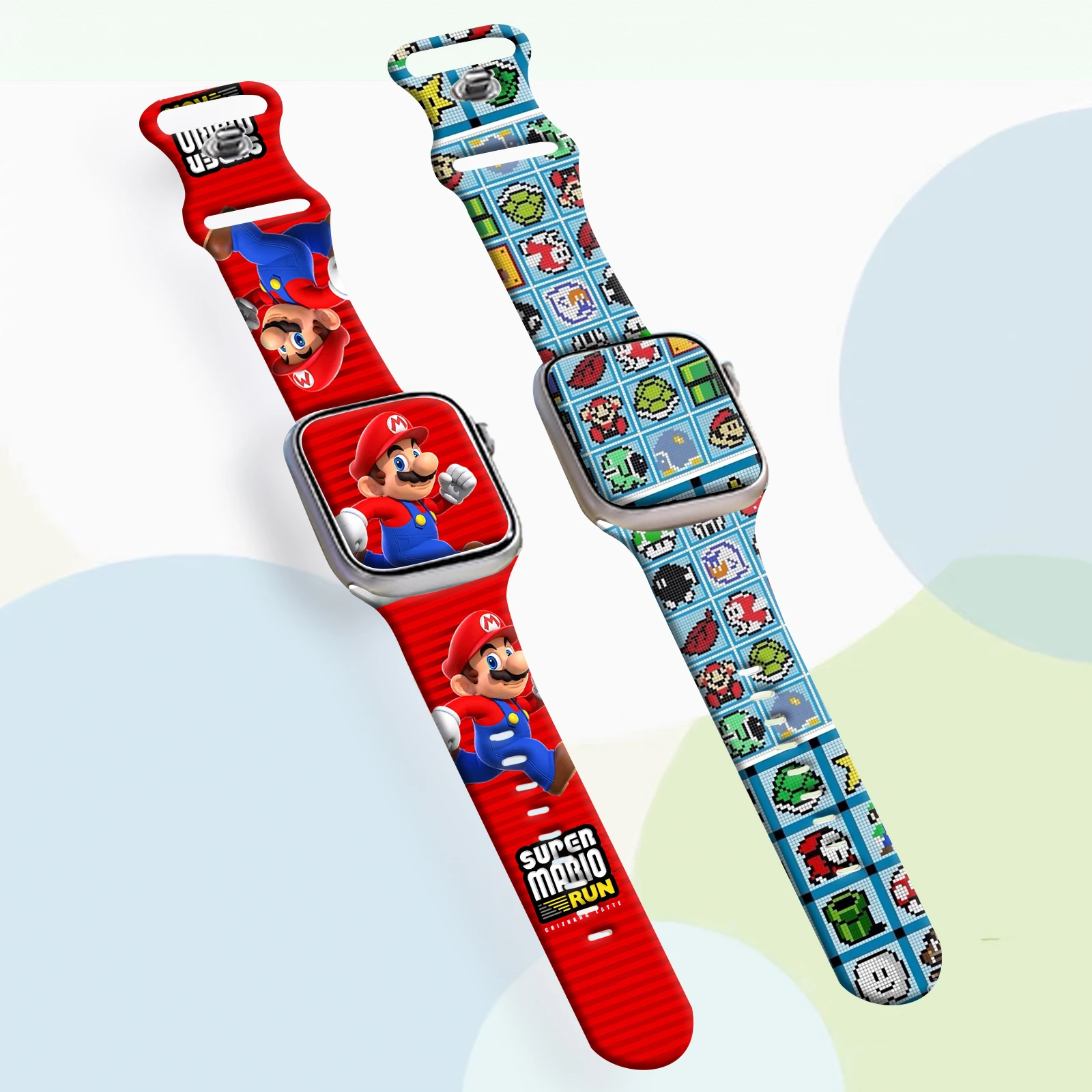 

Mario Print Strap for iWatch 11 10 9 8 Silicone Band Replaceable Bracelet for Apple Watch 46mm 44mm 42mm 41mm 38mm Watchband