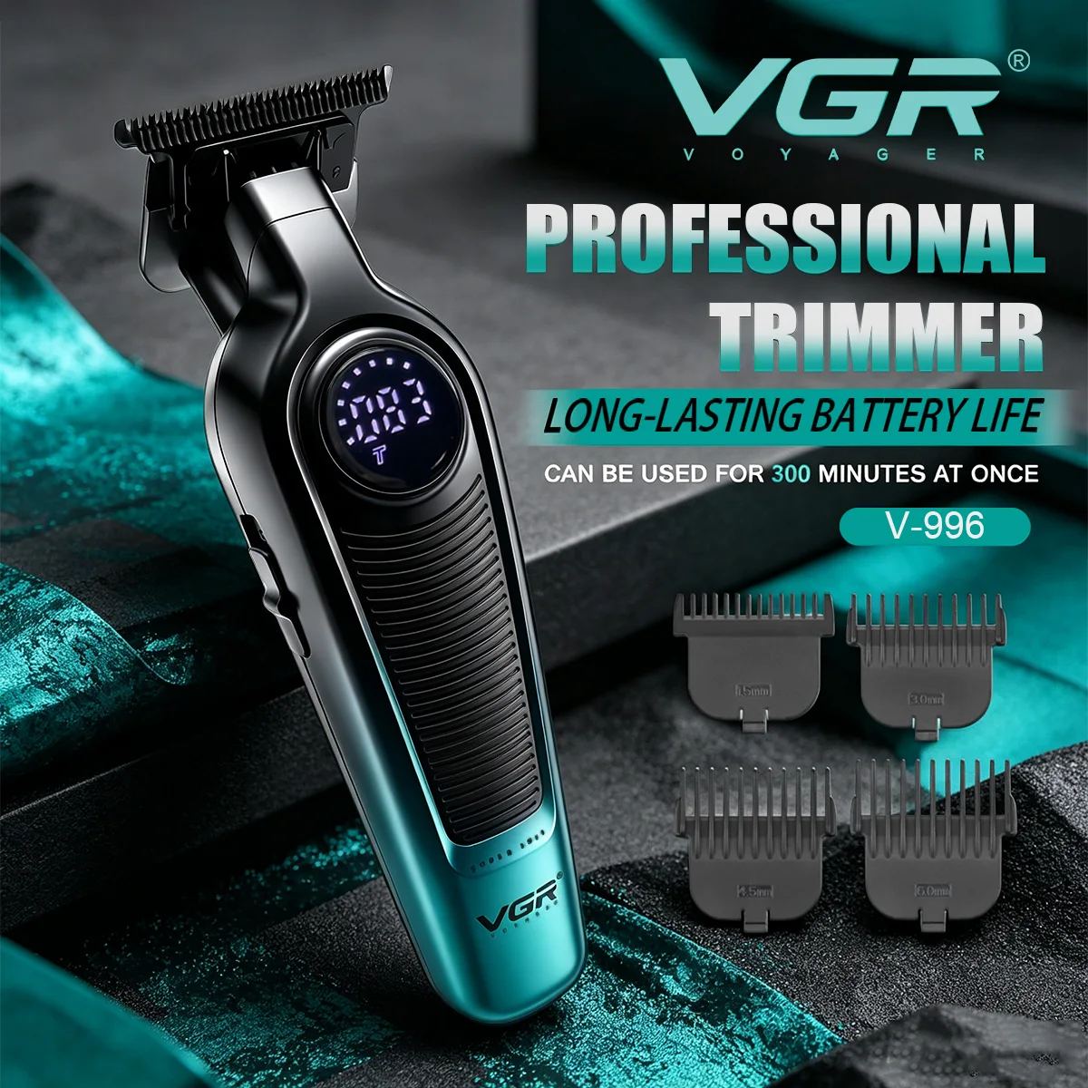 VGR Haarknipper Snoerloos Trimmer Elektrisch Haartrimmer Oplaadbaar Haar knippen Barbier Professioneel Trimmer voor mannen V-996