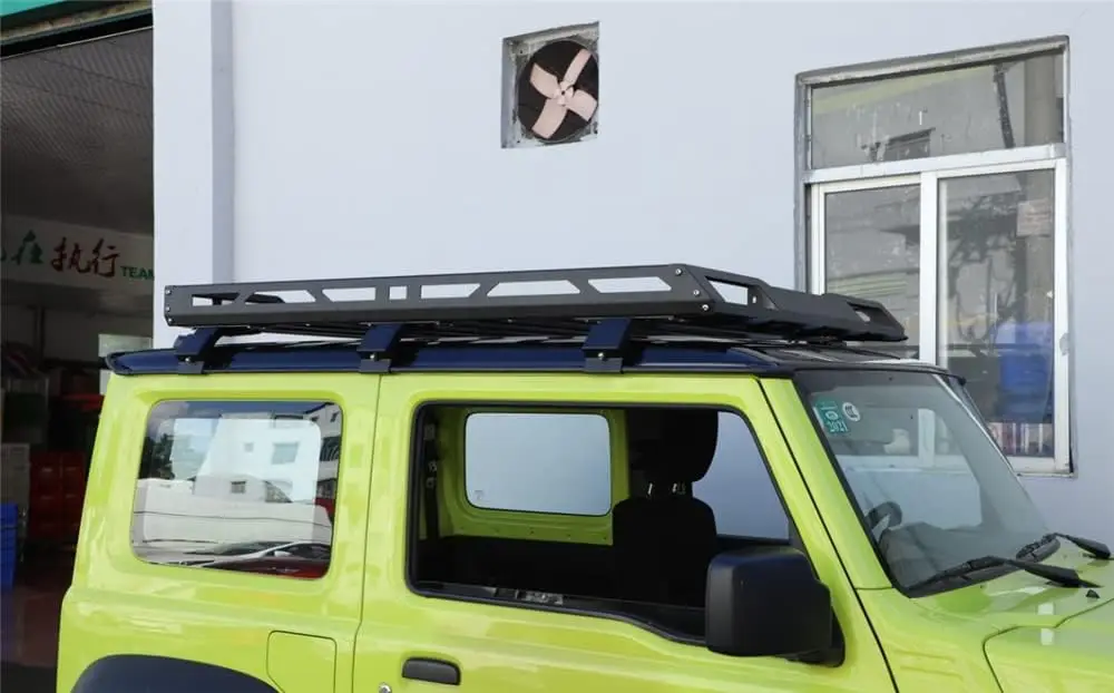LED Work Light Aluminum Alloy Roof Luggage Rack Fit for Suzuki Jimny JB64/74 Car Metal Carrier Box Basket