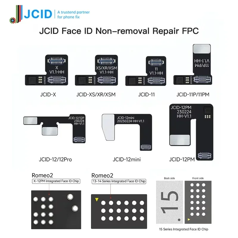 Гибкий кабель JCID JC Face ID для ремонта iPhone X-16PM, инструмент для чтения/записи проектора без сварки для ROMEO 1 2, микросхема IC