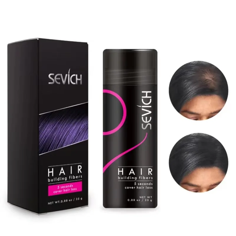 Sevich Hair Fiber Set 25g Hair Building Fiber +Applicator Keratin Fiber Hair Spray Thinning ThickeningHair Growth Treat