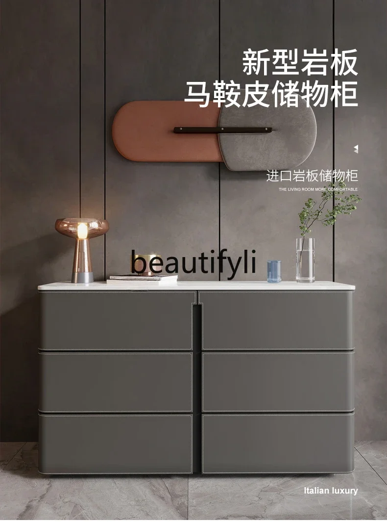 

Modern home foyer cabinet porch partition cabinet light luxury high villa bedroom TV cabinet