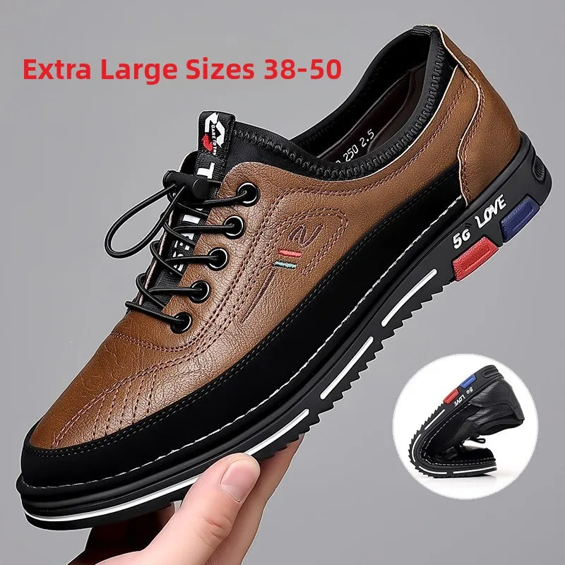 Zapatos informales de cuero para hombre, versátiles, a la moda, para primavera y otoño, nuevo estilo, cómodos, transpirables, antideslizantes, absorbentes de golpes, Fla...