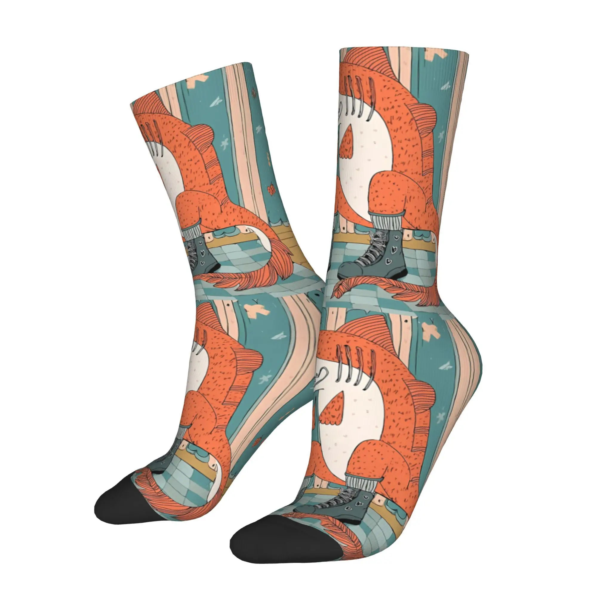 

Винтажные мужские носки SHARK BRAINROT Raloel, итальянские носки Brainrot Meme, новинка унисекс, забавные носки для экипажа, подарок