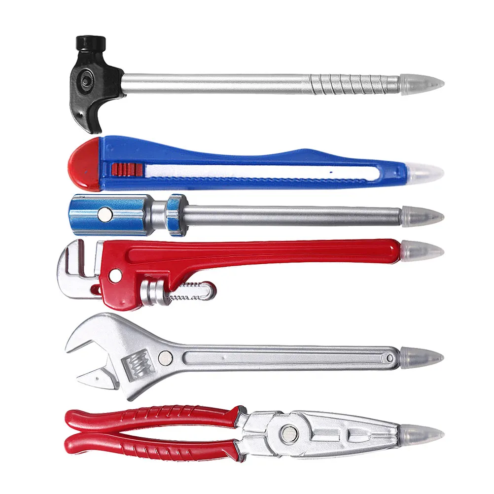 

6Pcs Ballpoint Pens Hardware Tool Shape Creative Writing Pen for Students Office School Novelty Smooth Ink Stationery Fun