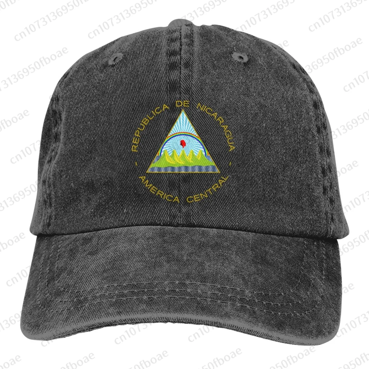 Coat Of Arms Of Nicaragua Fashion Unisex Cotton Baseball Cap Outdoor Adult Adjustable Denim Hat