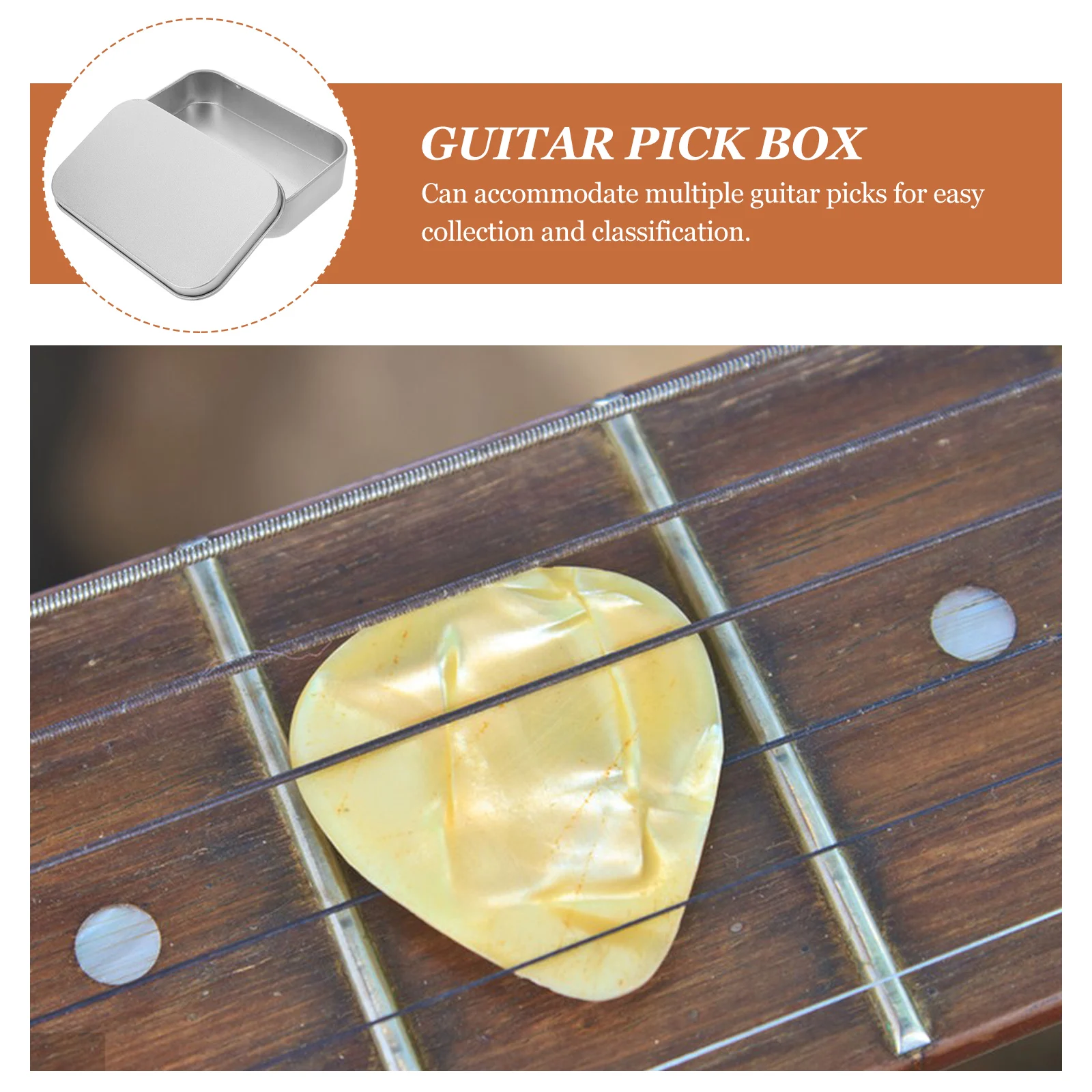 

Pick Storage Box Plectrum Holder Case Biscuit Guitar Container Collection Display Silver Picks Organizer