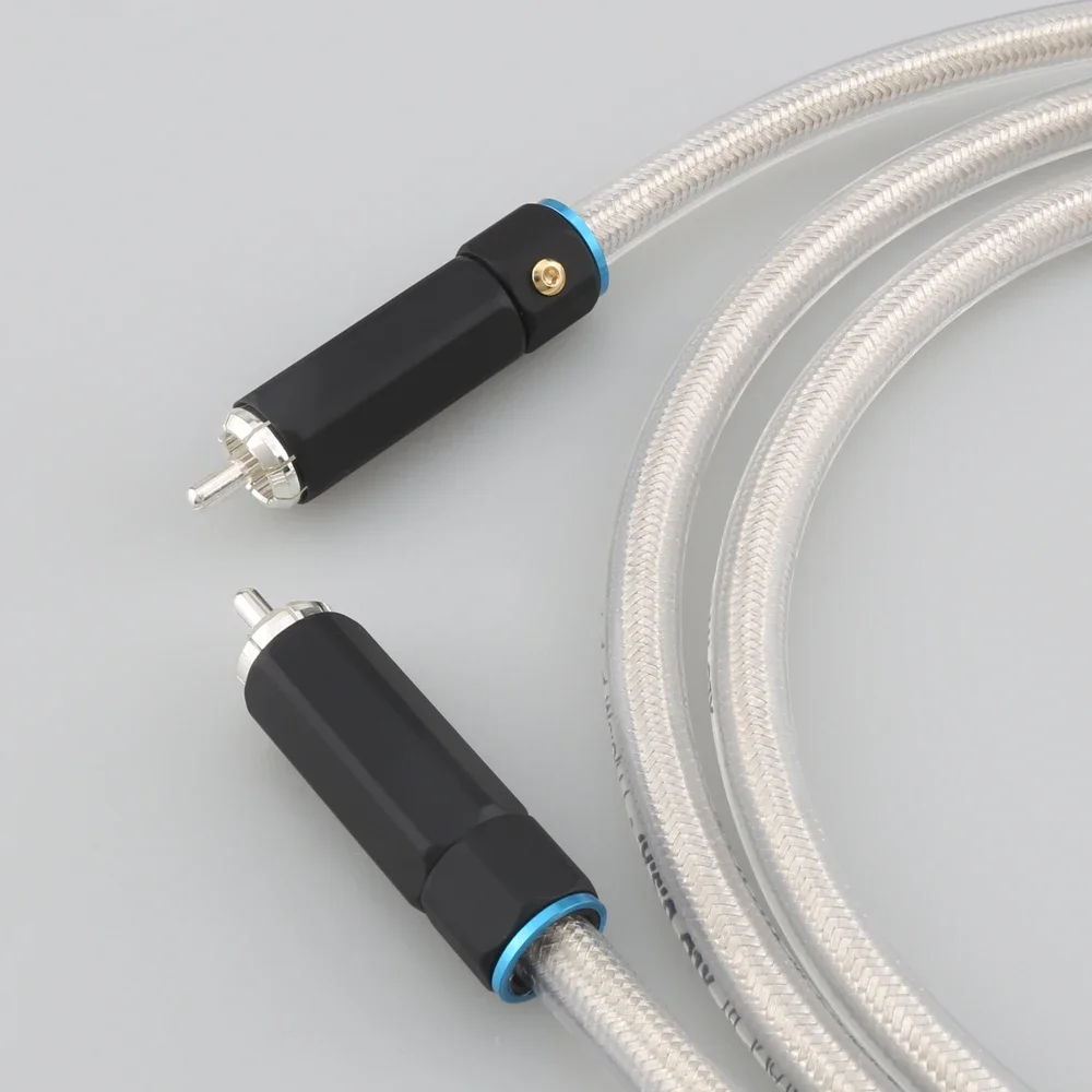 HT4 Silver Plated 75Ohms Digital Coaxial Cable HiFi 75 Ohms Coaxial Audio Cable Screen Digital RCA To RCA For DAC CD TV