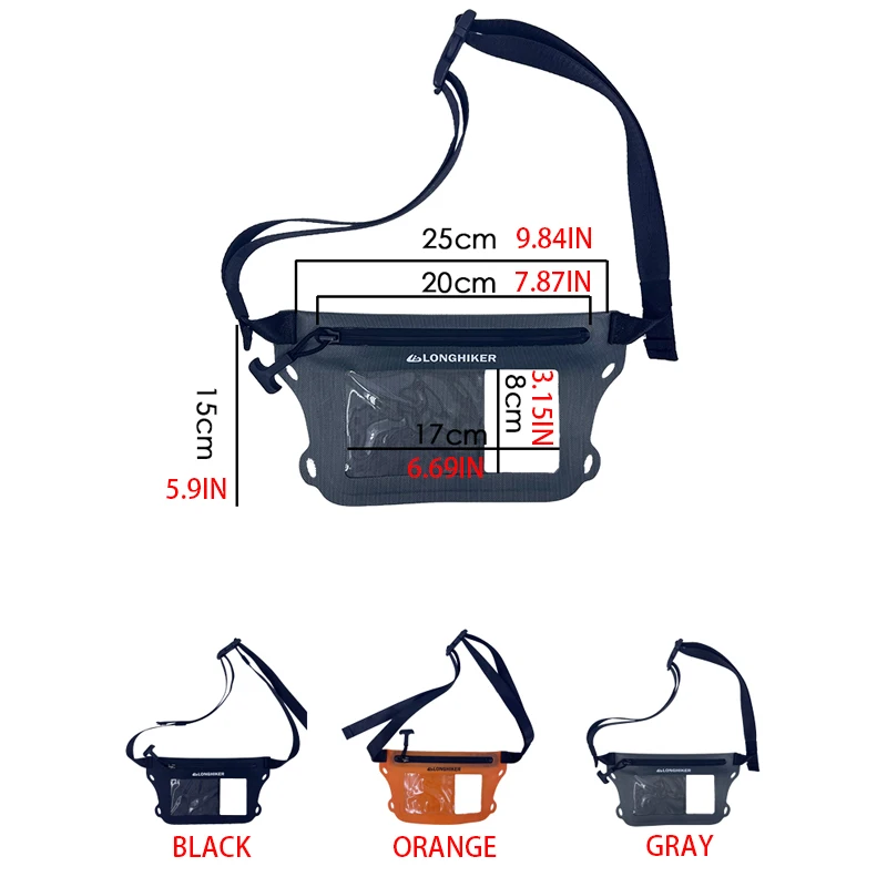 حقيبة خصر مقاومة للماء لكل من الرجال والنساء، حقيبة للهاتف المحمول بسعة كبيرة، متوافقة مع شاشة اللمس، تسمح تحت الماء #6