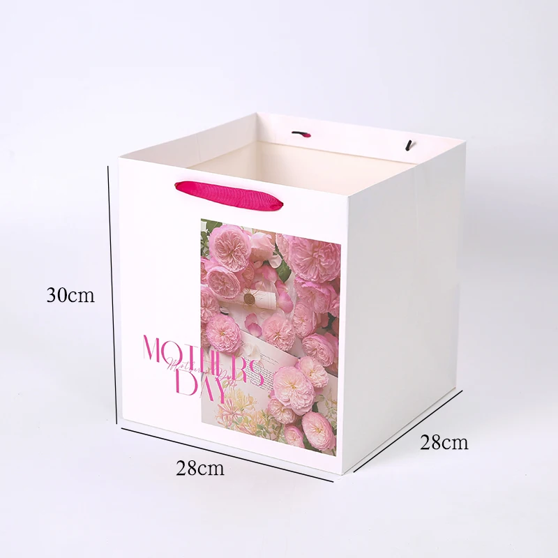 Mother's Day Large Square Shopping Bags Pack 6