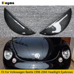 Carbon fiber headlight cover eyelid decoration Fiber glass front lamp eyebrow sticker For VW 1.8 2.0 1998 - 2004 Beetle