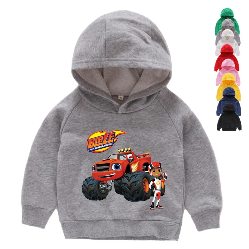 Baby Boys Sweatshirt Kid Cartoon Blaze and The Monster Machines  Long Sleeve TShirt Hoodie Cotton Tops Girl Children Clothes Set