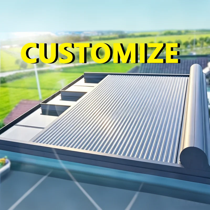 Any Size Custom Villa Sunroom Exclusive Aluminum Awning Remote Auto Retractable Heat Waterproof Scratch Resistant Premium Canopy