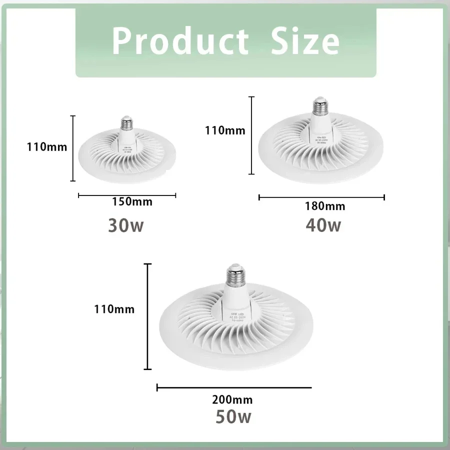 E27 UFO LED Lamp 30W 40W 50W 85-265V LED E27 Split Disk Light Bulb for Home Ceiling Kitchen Bedroom Corridor Garage Light