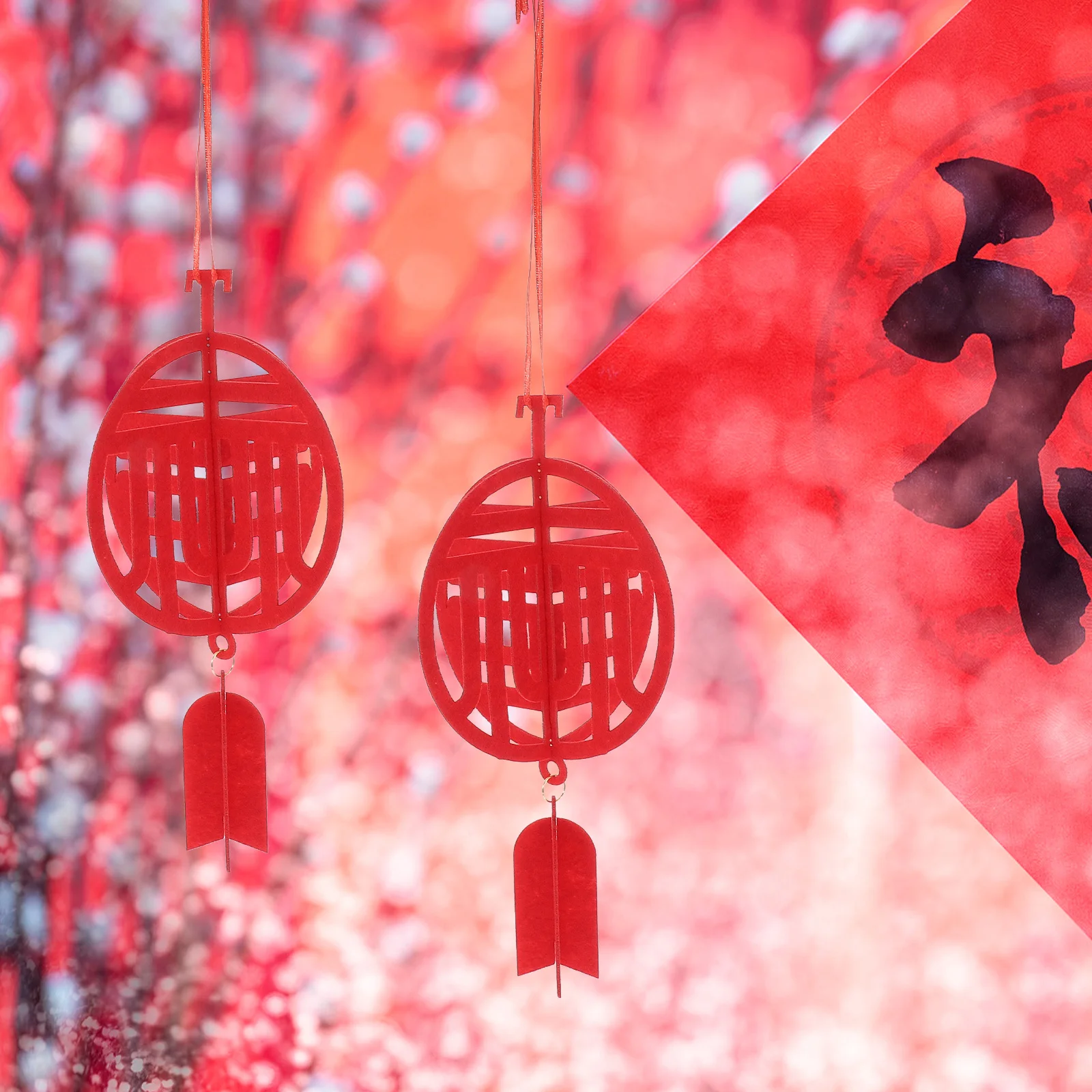 6 قطعة قلادة السنة الصينية الجديدة مهرجان القمر الأحمر زينة معلقة للمنزل نافذة الباب شجرة السيارة مهرجان الربيع الطرف