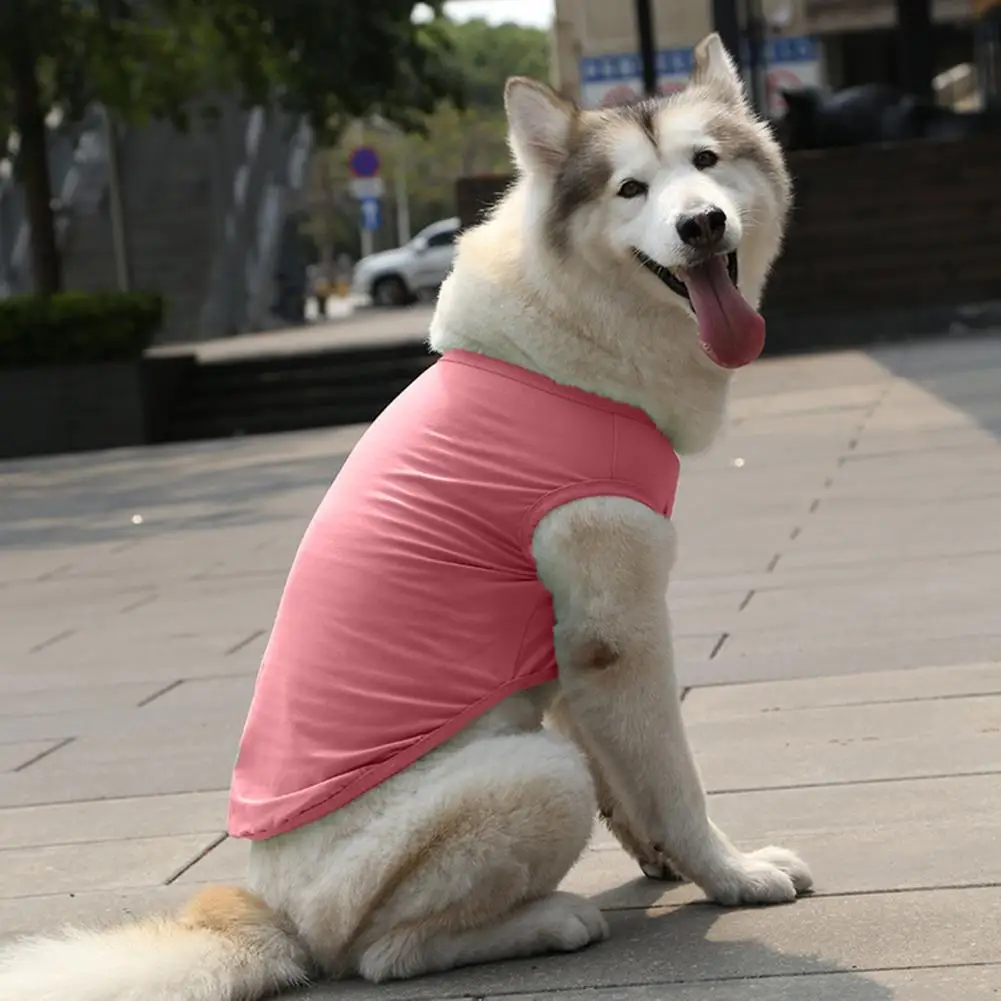 Dog Vest Soft Arched Hem Pet Dog Sleeveless Pullover Clothes for Outdoor