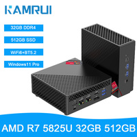 KAMRUI Mini PC Ryzen 7 5825U 32GB DDR4 Dual Channel 512GB SSD Windows11pro WiFi6 BT5.2 Radeon RX Vega 8 4K Triple Display Gaming