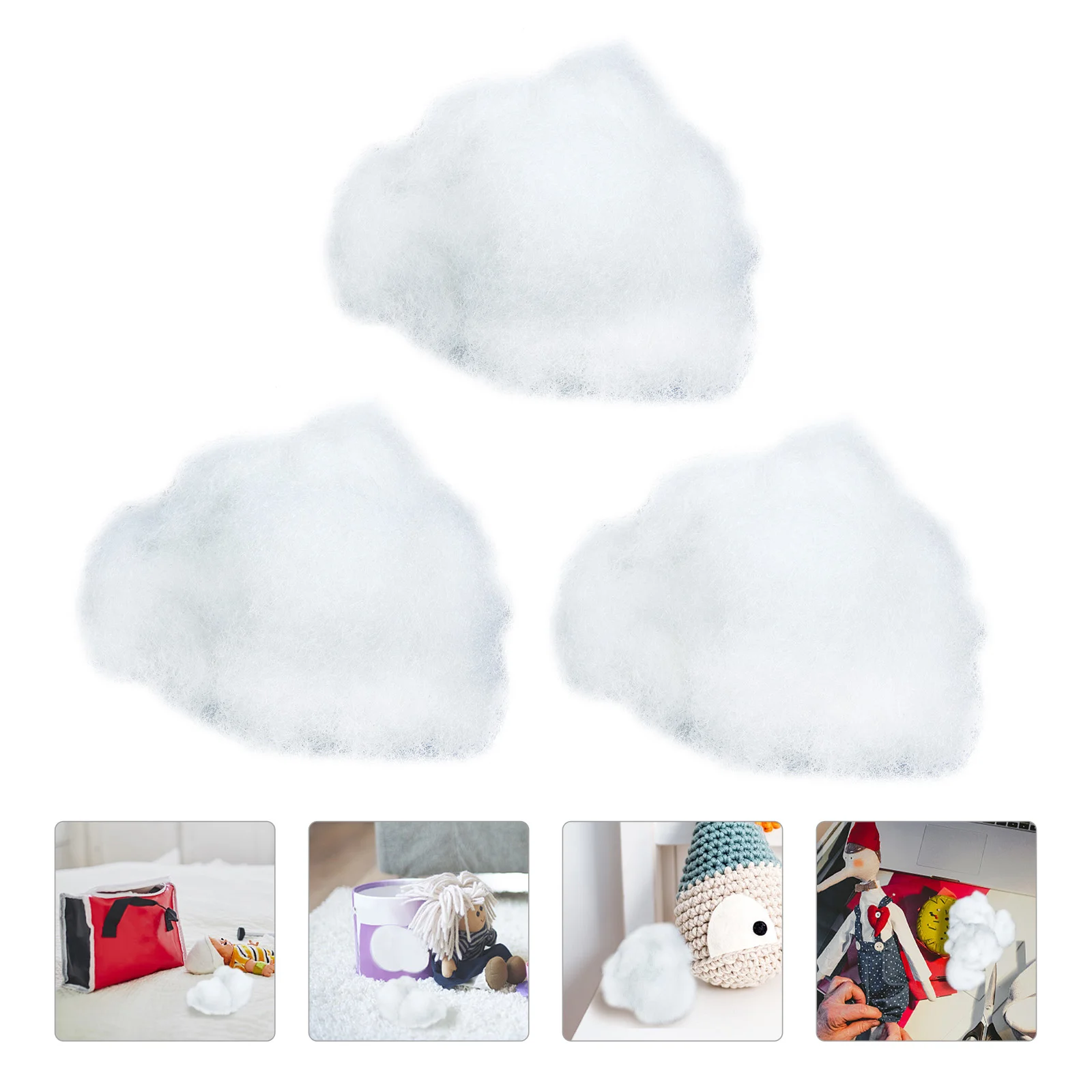 3 Bags Stuffed Cotton Handmade DIY Baby Pillow Animal Filling Material Stuffing for Toy Pp