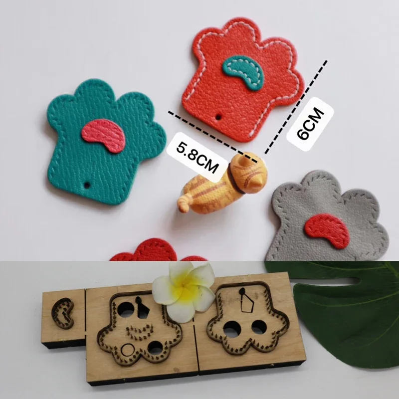 

herramientas para cuero leather craft template fabric cutter catpaw key hanging decoration die cutting knife mould hand punch