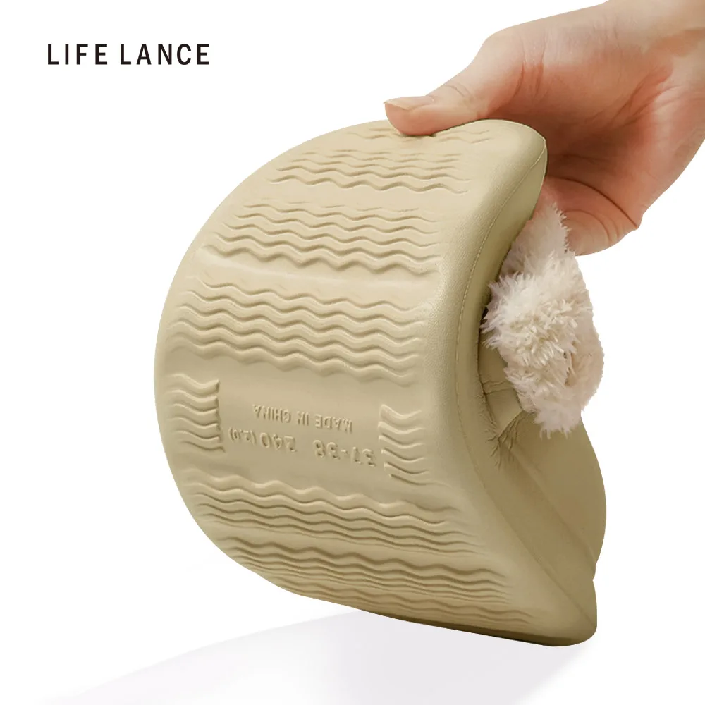 شبشب داخلي من الصوف من LifeLance - خفيف الوزن، دافئ، معزول، مقاوم للماء، مكتب، غرفة المعيشة، تقليل الضوضاء، شبشب شتوي، شباشب شتوية من مادة إي في إيه ماليلسيليونجي