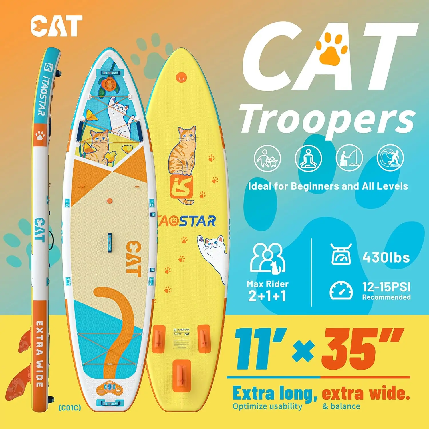 Inflatable Paddle Board for Adults, Stand Up Paddle Board for Kids, One-Stop SUP Board with Premium Accessories