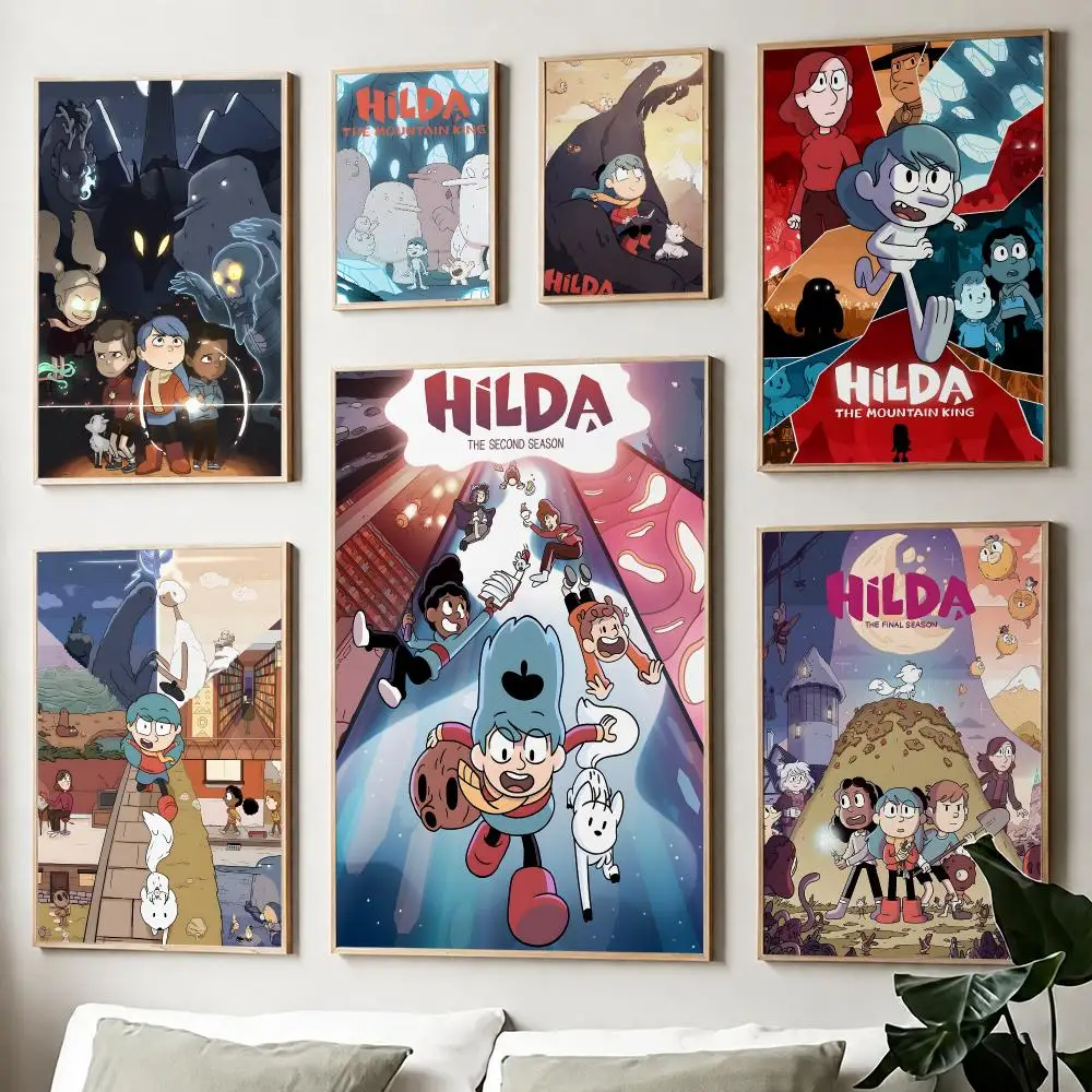 1pc Popular Tv Anime Cartoon H-Hilda Poster Home Living Bed Room Bar Hallway Sticky Wall Printing Waterproof Aesthetic Decor