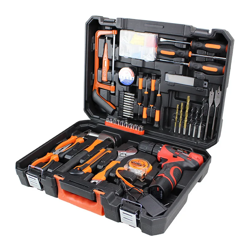 Electric drill kit tool sets home use 12V two-speed electric drill with one battery and one charge