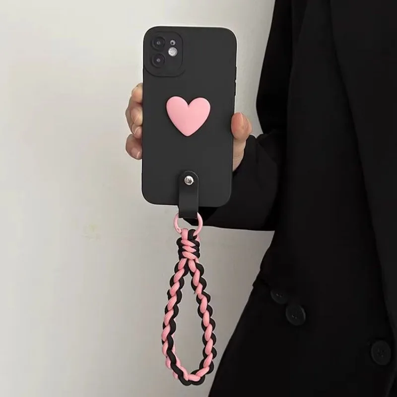 Crossbody Lanyard Wrist Strap Love Heart Case for Xiaomi Redmi Note 13 12 11 10 9 8 7 11S 10S Pro Plus 4G 5G Silicone Cover image 5