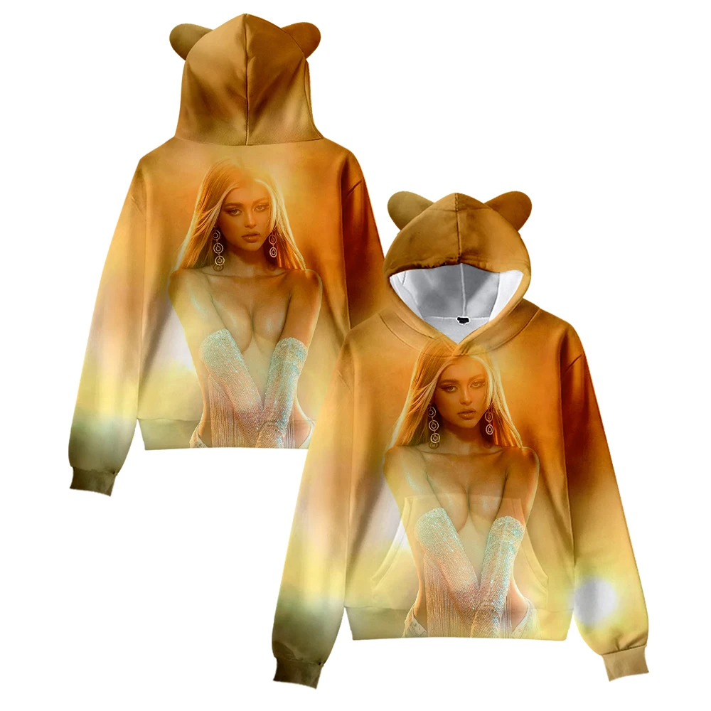 Hoodie de orelha de gato Loren Gray para homens e mulheres, moletom manga comprida, pulôver casual