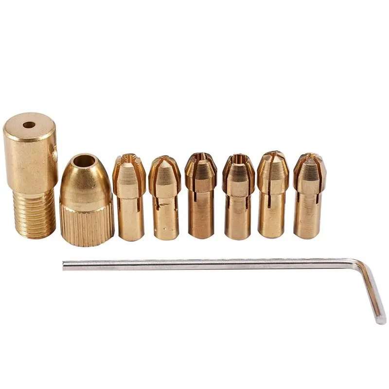 PTST 4Pc Dc 12V 500Ma Mirco Motor With 6Pcs 0.5-3.2Mm Drill Collet Electric Pcb Tool Set