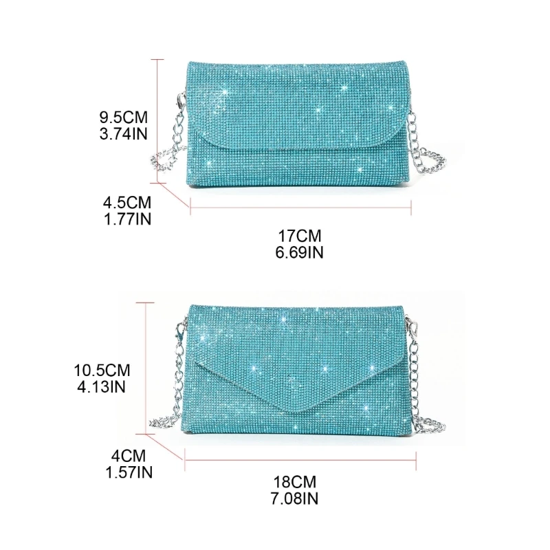 Women Evening Bag Wedding Gift Clutch Detachable Chain Shoulder Bags Handbag