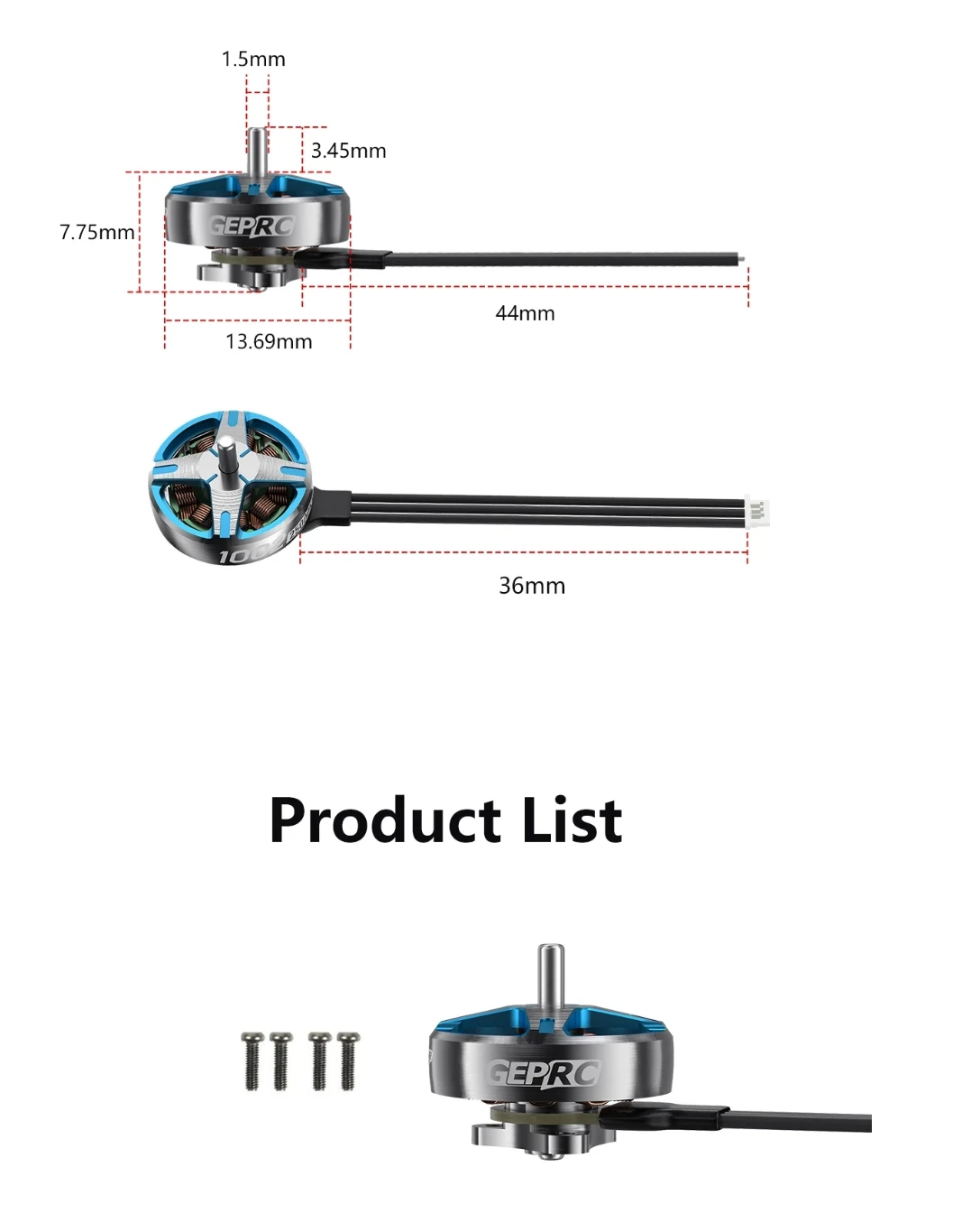 GEPRC SPEEDX2 1002 25000KV 18000KV محرك مناسب T-Cube18 الطائرة بدون طيار لتقوم بها بنفسك RC FPV كوادكوبتر حرة 1.6-2 بوصة ملحقات طائرات بدون طيار #3