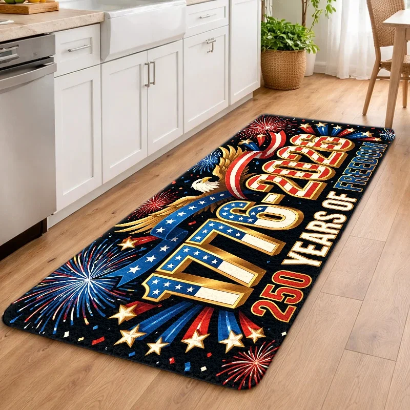 1pc, 2pcs, 3pcs American Independence 250th Anniversary Doormats, Durable, Stain - Resistant, Machine - Washable, Bath Mat, Su