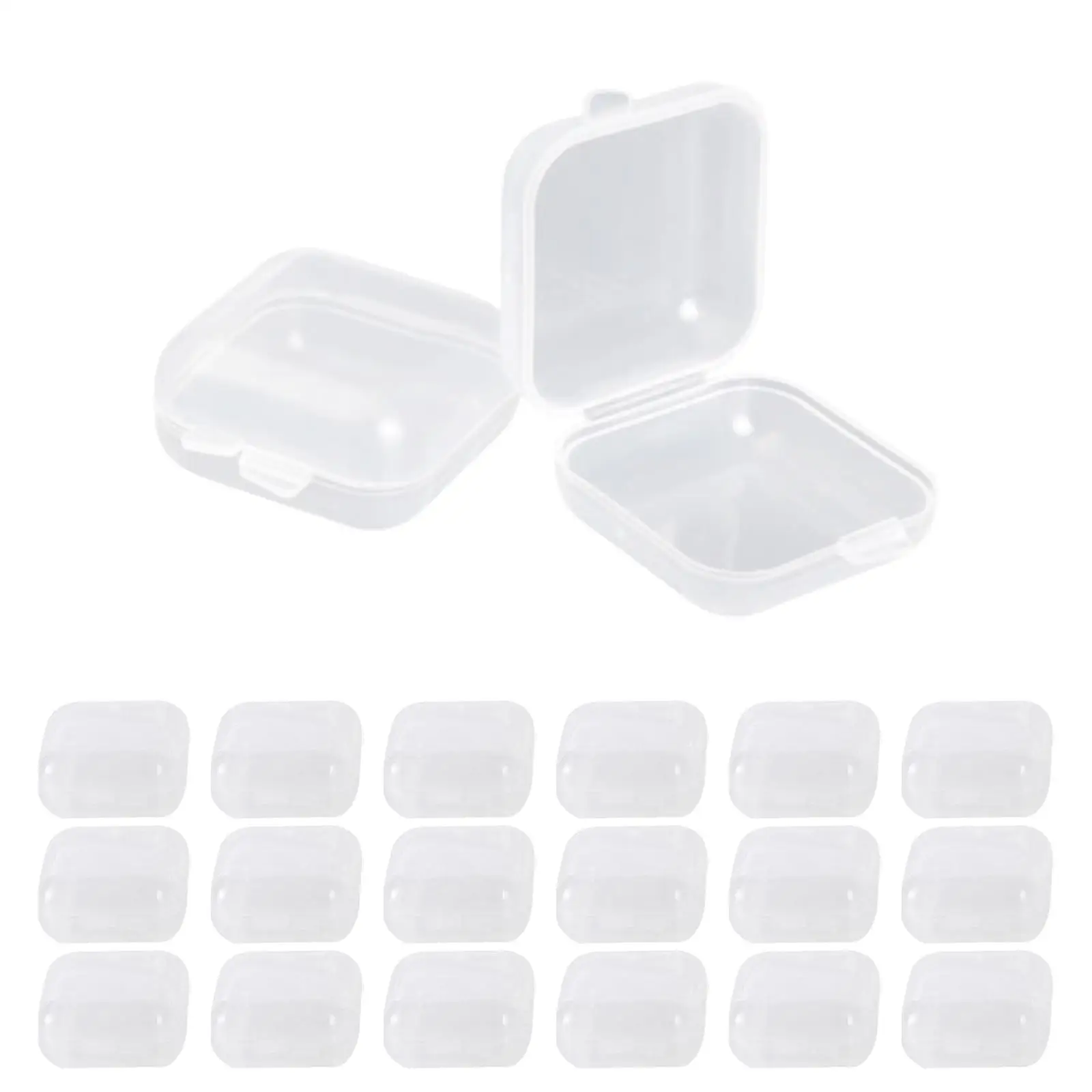 20 Pieces Small Square Storage Containers for Hardware Necklaces Game Pieces