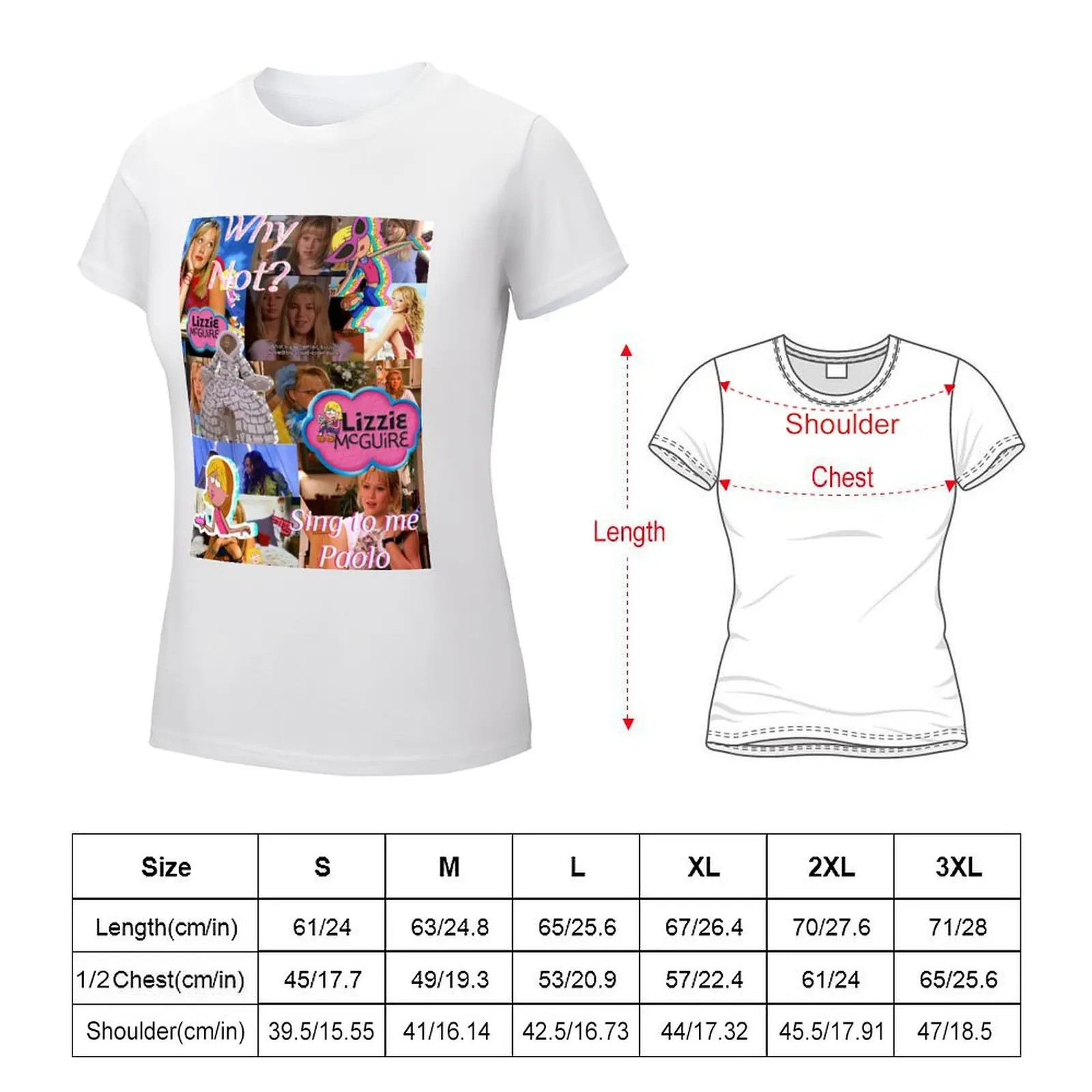 Lizzie McGuire Collage T-shirt tops funny Female clothing clothes for Women